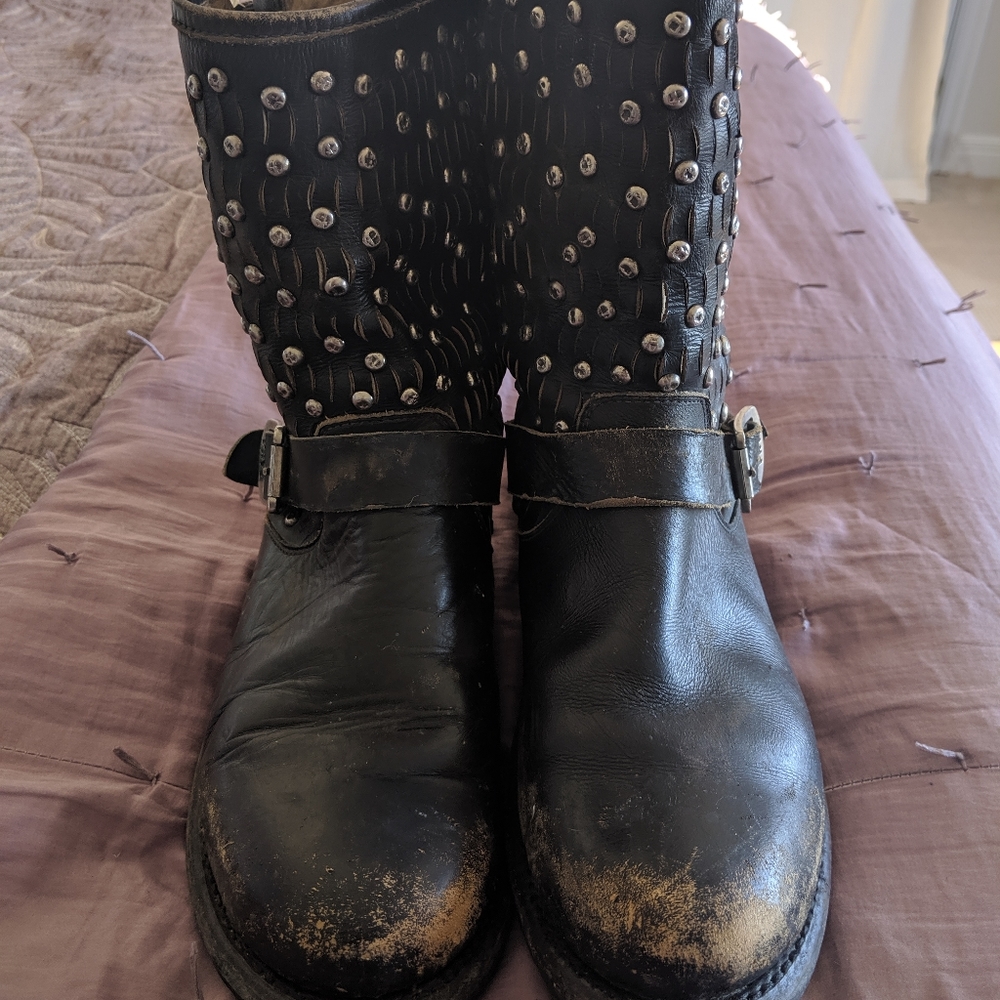 Frye mid calf black boots